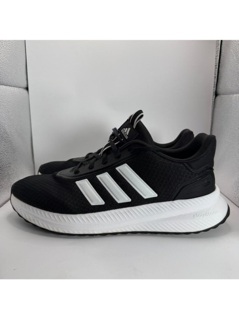 Adidas Cloudfoam Black & White Mens Athletic Sneakers Size 10.5 Lightweight Cush - Picture 4 of 8